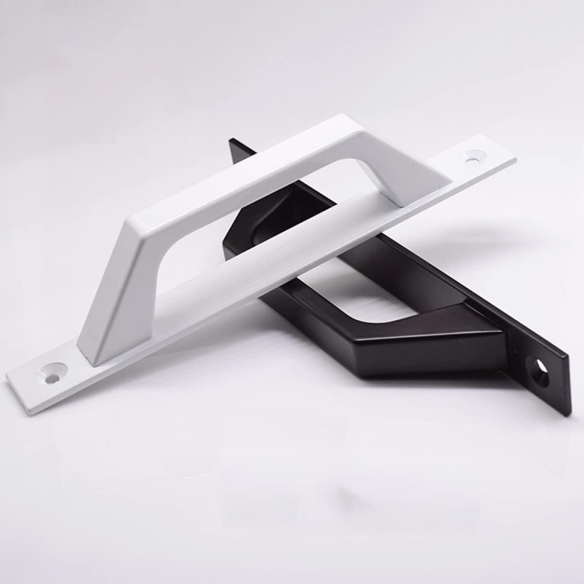 Door Handles,Kitchen Door knobs,2pcs, White Handle Bar Alloy Drawer Practical Cabinets Aluminium Hole Industrial Duty White Heavy Sliding Inch (Color : Black, Size : 20X2.45cm)