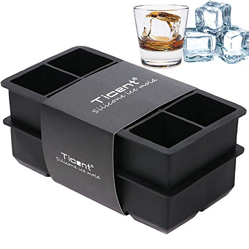 Ticent Large Ice-Cube-Tray Silicone Ice-Cube-Mold 2-Inch Ice Cubes For Whiskey And Cocktail, Pack Of 2 #TOP13