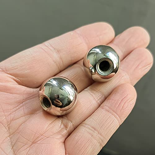 Lamp Finials, 2Pcs Solid Lamp Finials Caps,20Mm Diameter Tapped Of Tops 1/4-27 Knob Lamp Accessories For Lamp Shade Top,Solid Lamp Finial Caps,Heavy Brushed Nickel Top Screw Finial #TOP3