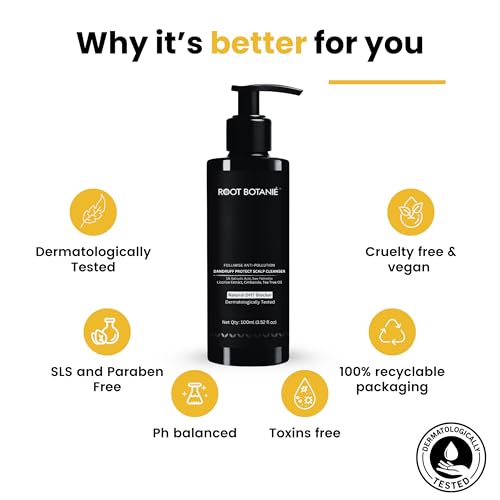Image of FOLLIWISE Anti Dandruff & Anti Pollution Shampoo | Reduces Dandruff, Flakes, Itch & Hair Fall | Anti Fungle for Oily Scalp | Salicylic Acid, Piroctone Olamine & Tea Tree | Dermat Tested | Men & Women | 100ml (100ml)