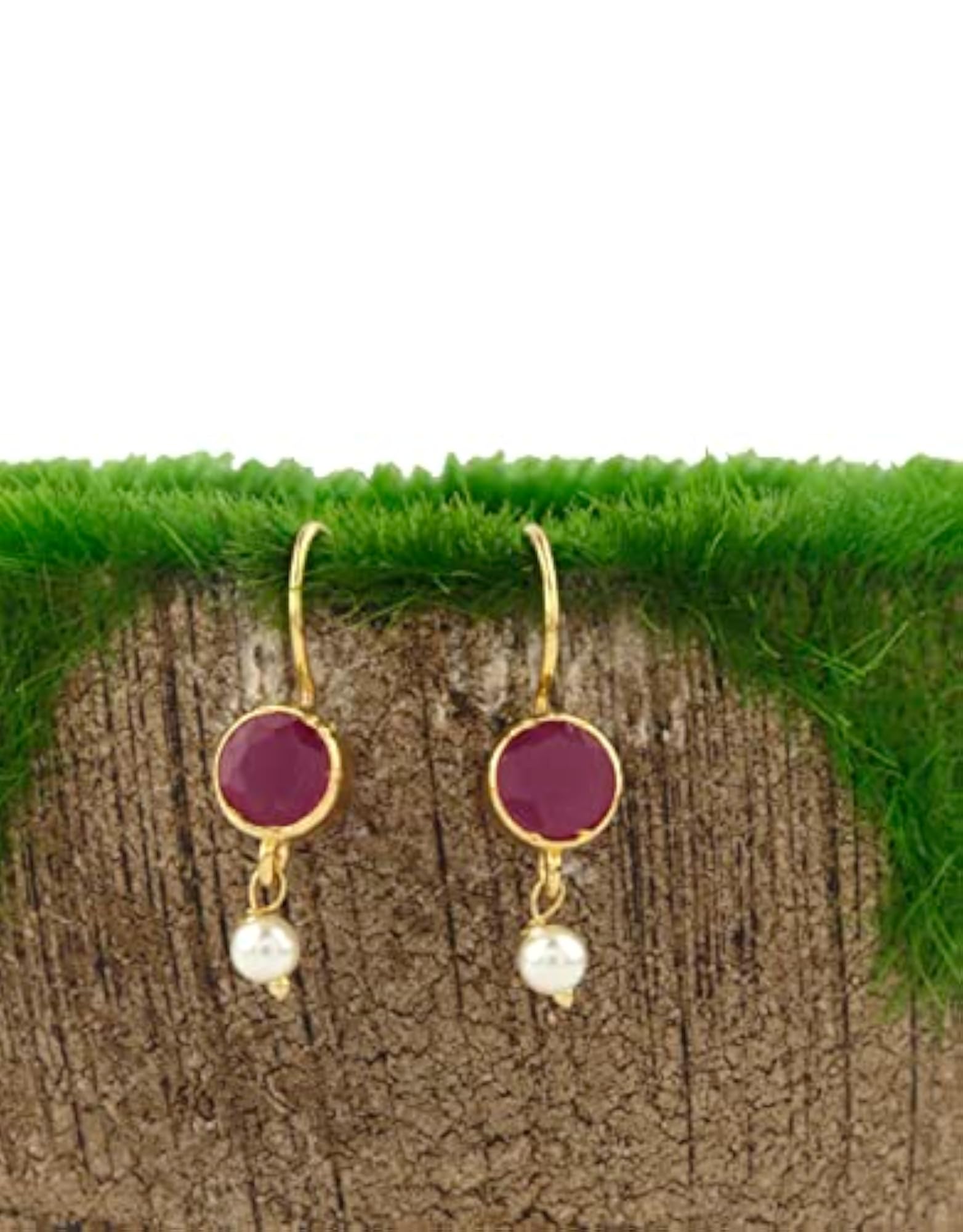 Traditional Studded Stone Bugadi Earrings Combo Set