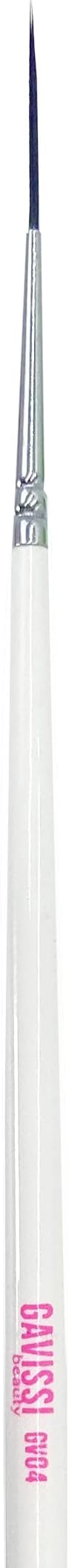 Gavissi Beauty Detail Graphic Liner Brush, Eye, Face & Body Paint Professional Makeup Brush - Premium Synthetic Fine Bristles, Thin Point Applicator, Flat Brush Tool For Water Activated, Gel, Cream, Liquid, Cake Eyeliner, SFX Makeup, Special Effects, Theater, Cosmetic - Precise Application, Cruelty Free, Vegan. (GV04 Liner Brush)