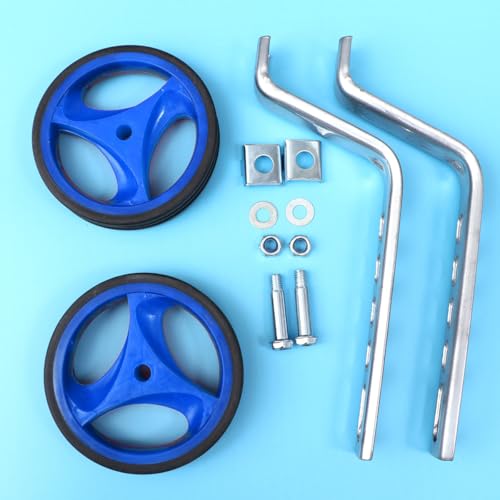 Juego de ruedas de entrenamiento para bicicleta Healifty, ruedas auxiliares de soporte azules con abrazadera de 12 a 20 pulgadas, accesorios silenciosos para ciclismo para niños, estabilizador estable para bicicletas miniatura 7
