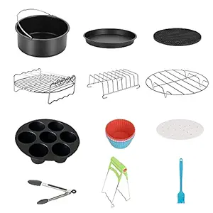 Geek Airocook Accez A2 Air Fryer Accessories Kit 12 Accessories for Baking/Steaming/Boiling/Peeling/Whisking & Frosting compatible with Geek Airocook Air Fryer of 5L/14/23L/25L/30L Capacity