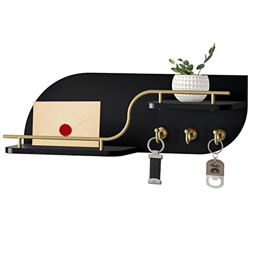 Karisky Key Holder for Wall Decorative Key and Mail Holder with Shelf, Wall Mounted Mail Organizer and Key Racks