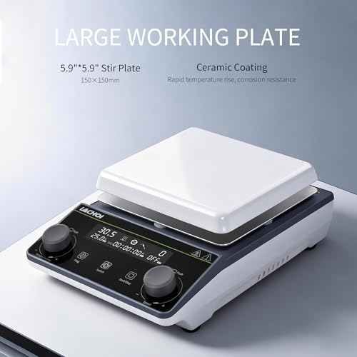 Image of Magnetic Stirrer Hot Plate Stirrer 300℃ 5.9in Stir Plate 5L 1600RPM | Labs Physical Education Max.5L Magnetic Hotplate Stirrer