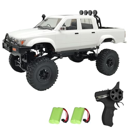 Genérico Monster Truck RC 1:16 Escala 4wd, Coches Teledirigidos Todo Terreno con Faros Led, 2.4ghz para Off-Road Y Escalada En Roca, Ideal para Principiantes