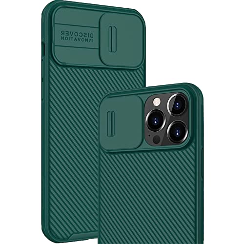 Coque iPhone 13 Pro Max avec protège-caméra coulissant vert PC rigide anti-traces - 2
