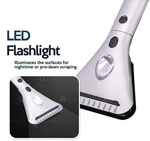 Miniatura 4 de Zone Tech - Rascador de nieve y hielo con calefacción para ventana de automóvil con luz y todo tipo de clima, alfombrillas de goma transparente para