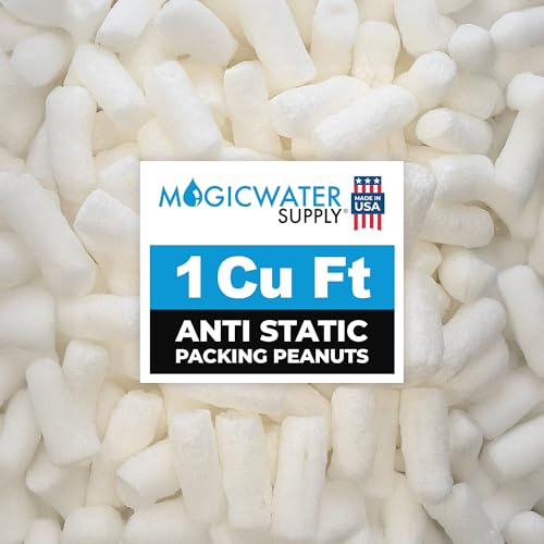 Magicwater Supply - 1 Cu Ft - Bio Tube Recycled Anti Static Packing Peanuts - Compostable & Biodegradable Cushion for Shipping - Dust-Free & Abrasion Resistant - Void Filler