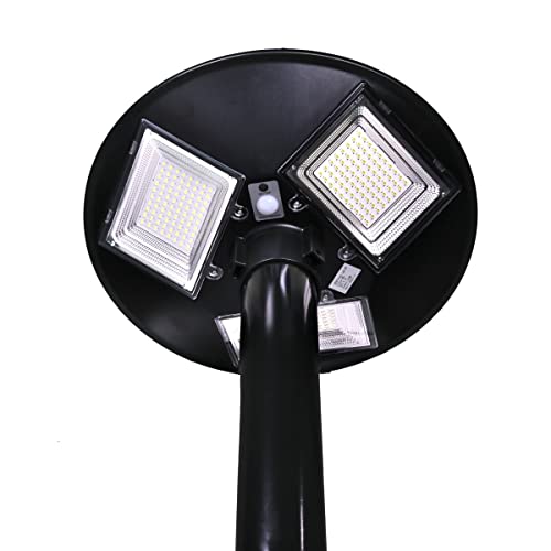 Jandei   Farola Solar LED 1500 Lúmenes, para Exterior IP65, Batería 12.000 mAH, Mando Incluidos, Sensor de Movimiento 6 8m, Iluminación Blanco Neutr 4200K, Parque, Jardín, Patio, Calles