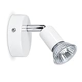 Número de referencia: 17283 MiniSun - Moderno aplique de pared/plafón para techo con un foco móvil de metal y acabado en blanco