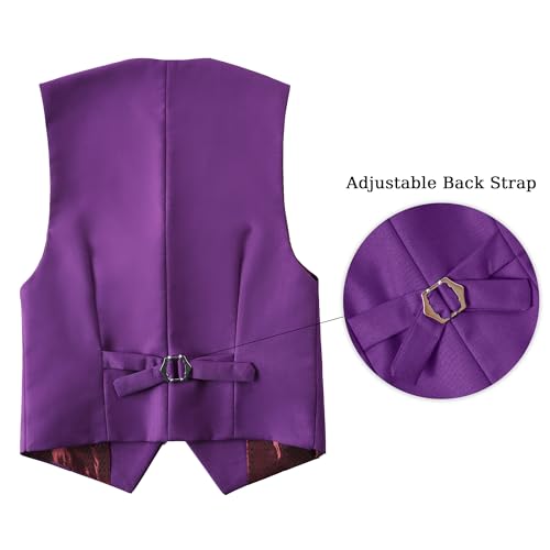 Image of Boys' Vest Slim Formal Suit Vest for Wedding Homecoming with Pockets Adjustable Back Strap, Size 2-20 Years