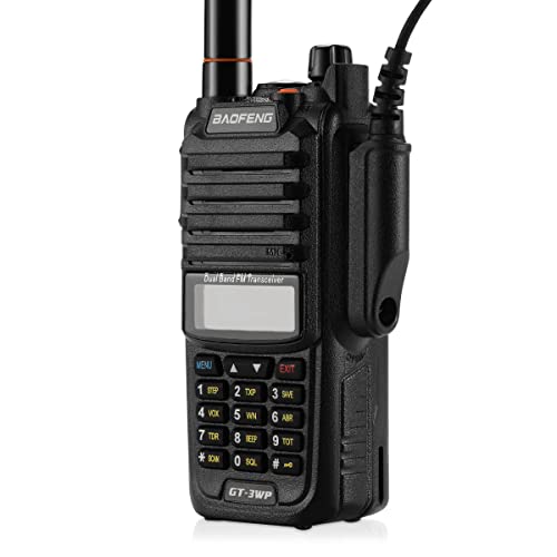 Baofeng Gt-3Wp Ip67 Dual Band Two-Way Radio, 144-148Mhz 420-450Mhz, Waterproof Dustproof Walkie Talkie Transceiver, Black 1 Pack #TOP7