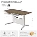 COLAMY Electric Standing Desk 55x28 Inch, Wobble-Free Dual Motor Sit Stand Up Home Office Computer Desk, Motorized Workstation Gamer Studio Table with Drawers, Outlets & Footrest,Walnut,White