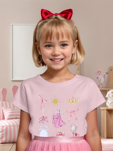 Image of Magical Girl Shirt Cute Snacks Graphic Tee Toddler Kids Girls Holiday Short Sleeve Outfits Tops 3-10 Years