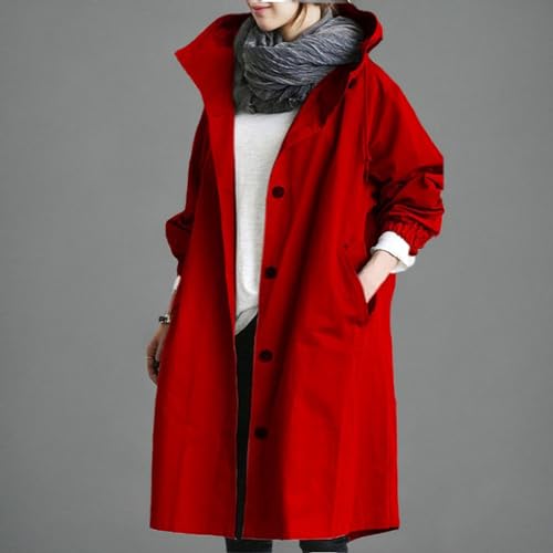 Women's Trench Jackets Plus Size Casual Long Rain Jacket Fashion Winter Hooded Oversized Windbreaker Coats Outerwear4