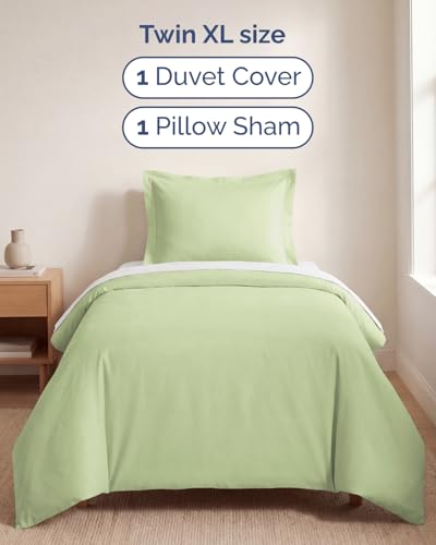 Image of Duvet Cover Twin /Twin XL - 2 Piece Set College Dorm Room - Light Sage Green