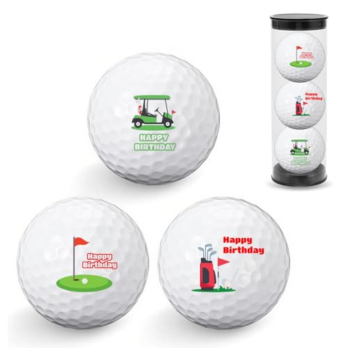 MOAZIFI 3 Happy Birthday Golfbälle Geschenke Golfbälle lustige Golfbälle Geburtstag für Golfspieler Eine Einheit in Standardgröße Geburtstagsgeschenk für Golf MOAZIFI 3 Happy Birthday Golfbälle Geschenke Golfbälle lustige Golfbälle Geburtstag für Golfspieler Eine Einheit in Standardgröße Geburtstagsgeschenk für Golf