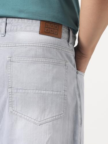 Image of Urbano Plus Men's Loose Baggy Fit Washed Denim Jeans Non-Stretchable