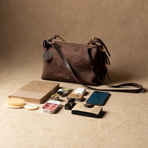 Image of Theater Deux Crossbody Sling Bag for Women | Soft Suede Handbag with Adjustable and Detachable Shoulder Strap | Compact All Day Essential Shoulder Bag for Casual & Work Use