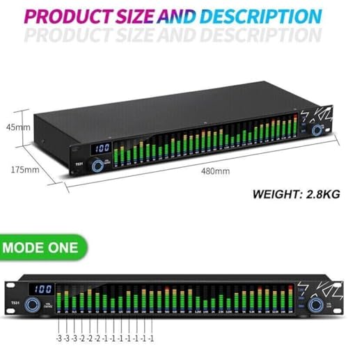 Égaliseur graphique en unité de rack métallique 1U double canal - 4