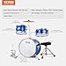 VEVOR Kids Drum Set, 3-Piece 14'' Beginner Drum Sets Junior Drums Set with Adjustable Throne, Two Pairs of Drumsticks, Cymbal, Pedal, Tom Snare Bass, Starter Drum Kit for Children Age 6-13