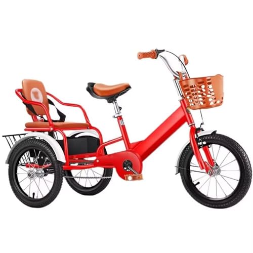 ペダル付き屋外クルーザー三輪車、空気入りタイヤスポークホイールとタンデムバックシートを備えた3輪自転車、旅行レジャーライドに最適