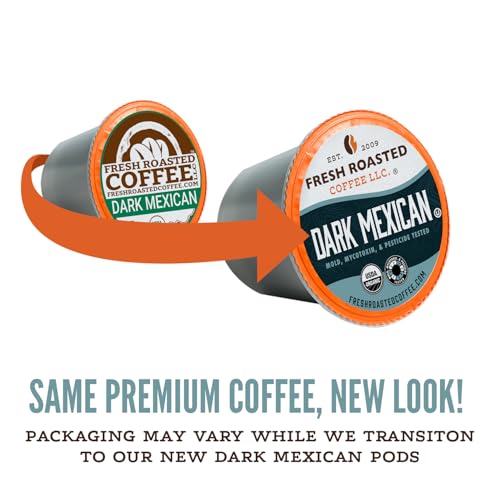 Image of Fresh Roasted Coffee, Organic Dark Mexican K-Cup Pods for Keurig Brewers, Dark Roast, USDA Organic, 3rd Party Tested for Mold, Mycotoxin & Pesticides, Kosher, 24 Count (Pack of 3)