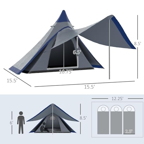 Carpa Piramidal para Camping con Protección UV y Resistente al Viento miniatura 2