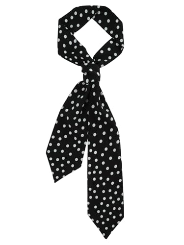 GERINLY Fashion Casual Skinny Scarf Necktie Women, Long Feminine Neckerchief for Dress Shirt, Purse Scarf for Handbags