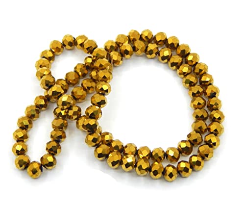 Perlin Pack of 160 Czech Bohemian Crystal Beads, 3 mm x 2 mm, Czech Beads, CZ Glass Faceted Rondelle Beads, Glass Beads - Image 3