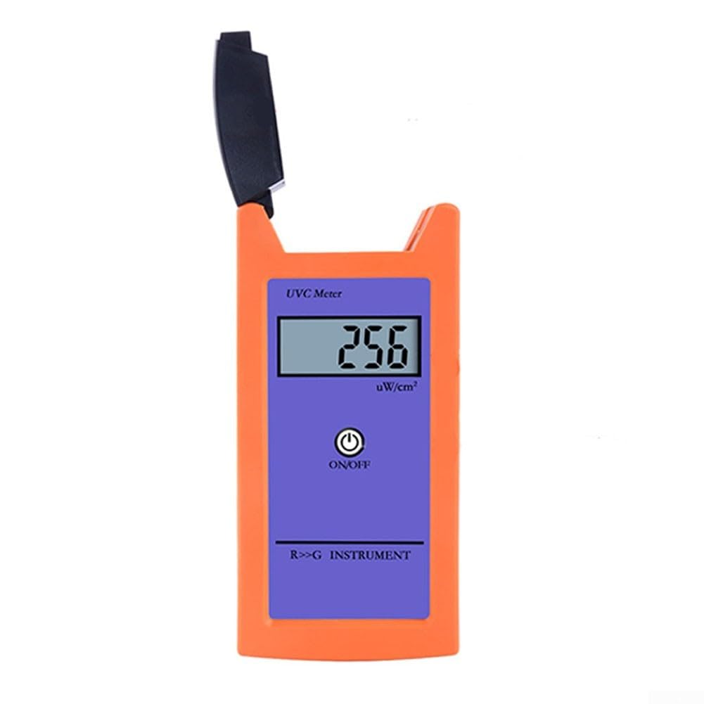 Medidor de luz UVC para medir la prueba diaria de la irradiación UV de varias lámparas con pantalla LCD clara, carcasa de plástico