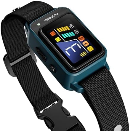 Dog Bark Collar-Rechargeable Smart Barking Collar- Anti Bark Training Collar with Adjustable Sensitivity Beep Vibration Shock- Bark Shock Collar for Small Large Medium Dogs Blue