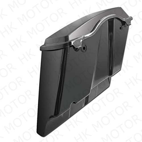 HONGK- 4" Stretched Unpainted Black Saddlebags W/Lib Compatible with '94-'13 Harley Touring Street miniatura 2