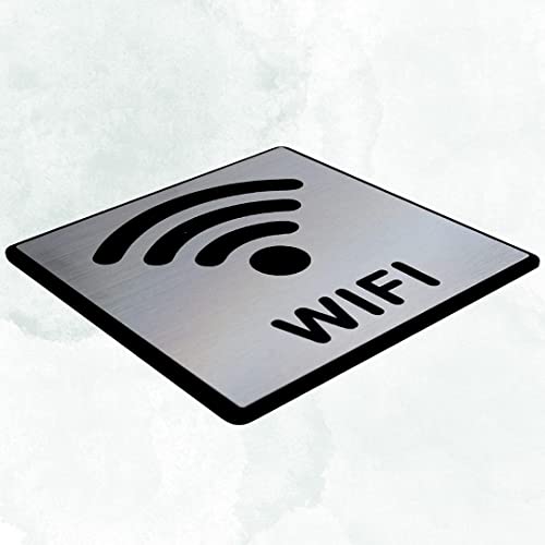 Image of CVANU Silver Acrylic WIFI Self-Adhesive Sign Board for Office /Hospital /Cafe Sign Board (set of 2) c89