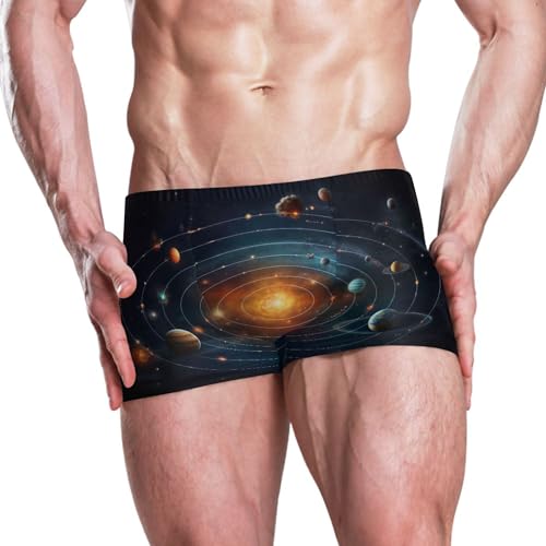 Space Galaxy Solar System NASA Mens Swim Trunk Swimwear Bathing Suit Swim Brief Square Leg Board Short S S04007782
