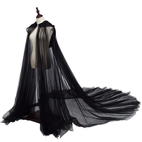 Cape en tulle pleine longueur idéale pour bal costumé et déguisement de sorcière gothique d'Halloween