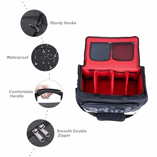 Shoe Bags for Travel Sneaker Travel Bag Shoes Duffel Bags Waterproof Gym Sports Luggage Sneakerhead Bag for Men with 3 Adjustable Dividers fit 4 Pairs Heavy Duty Travel Accessories (red)3