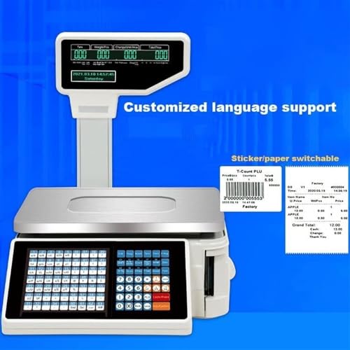 Báscula Comercial Digital con Impresora y Doble Display miniatura 4
