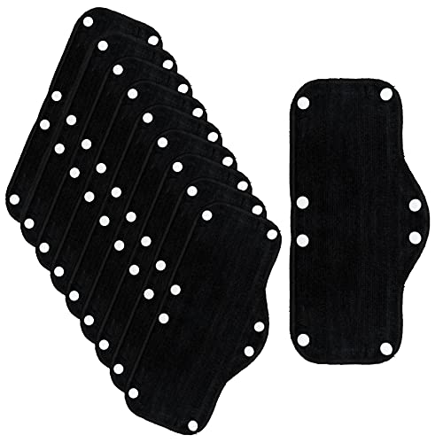 Jmkcoz 10 Stück Baumwoll-Schweißband, waschbar, wiederverwendbar, Frottee Schweißband mit Liner Snap, Absorber Terry Snap on Schweißband Liner für Hardhat, Hard Hat Zubehör (schwarz) Cover