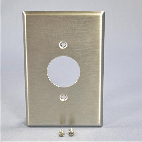 Placa de pared duplex Leviton 84104 de acero inoxidable de gran tamano