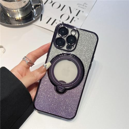 Coque magnétique iPhone 14 Pro à paillettes pour des appels vidéo mains libres