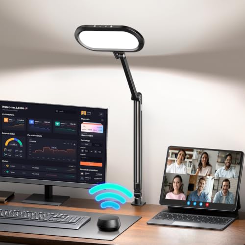 Image of LitONES Dual-Side LED Desk Lamp with Clamp, Soft Light with Stepless Remote