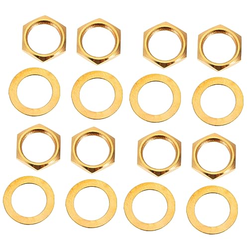 Levemolo Guitar Accessories Set 10pcs Electric Guitar Socket Nuts Washers Metal Gaskets