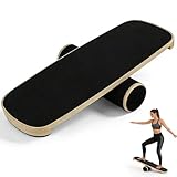 Tabla de equilibrio para niños y adultos – Entrenador de equilibrio Surfin con topes ajustables y rodillo de corcho, ideal para entrenamiento de hockey, snowboard y surf, mejora el equilibrio de