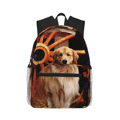 Sac à dos ordinateur Golden Retriever noir pour le travail et voyage