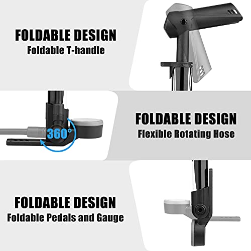Floor Pump, [120Psi] Diyife Bike Floor Pump With Gauge, Portable Bicycle Air Pump Bike Hand Pump For Presta And Schrader Fits Road, Mountain Bmx Bike, Includes Mount Kit #TOP4