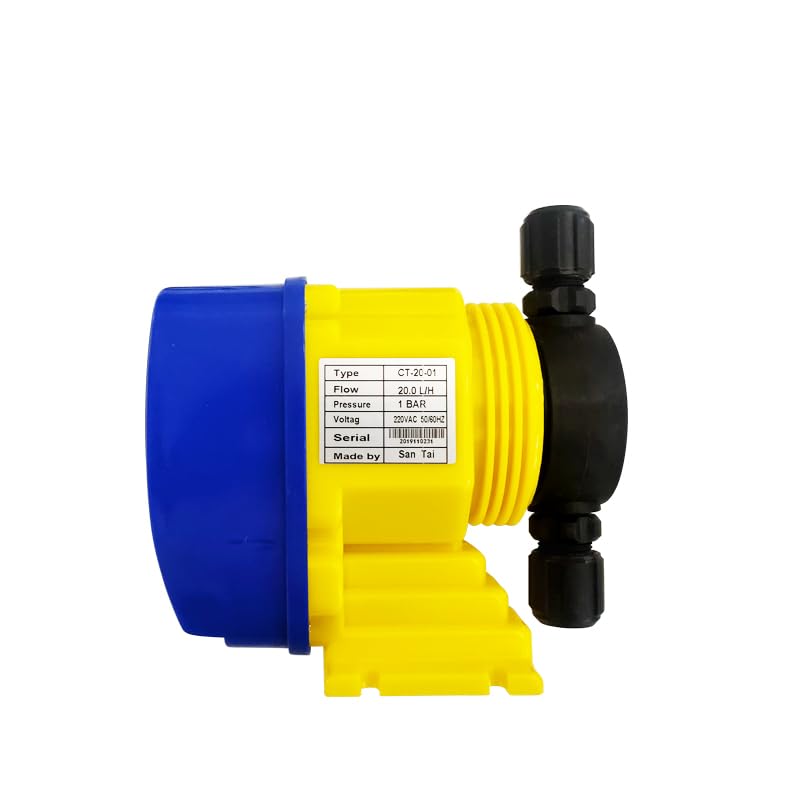 Pompe doseuse chimique, pompe de dosage pour le traitement des eaux usées, pompe doseuse réglable de 0 à 20 l/h pour le chlore, le PAC, les polymères et le contrôle du pH, tension personnalisable