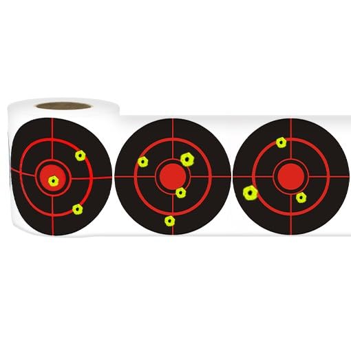 3 Inch Splash Reaction Target Paper Sticker, Yellow Effect Sticky Shooting Target Sticker for BB Guns, Airsoft, Softball, Rifles Indoor and Outdoor Shooting Ranges (250pcs/roll)